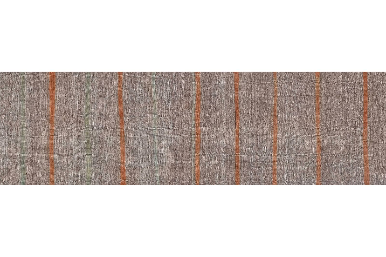1960s Vintage Gray Turkish Hemp Kilim Runner 2'4'' X 9'12'' photo 550.0