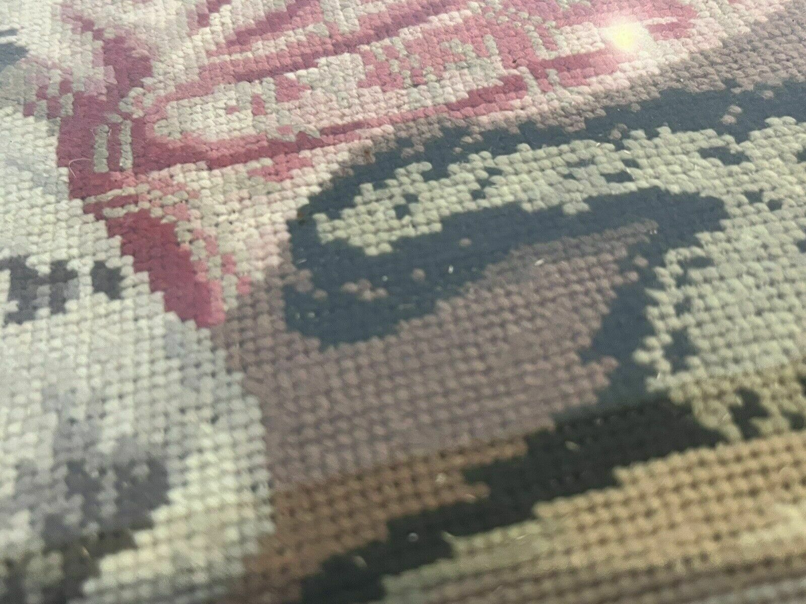 photo vintage Georgian Embroidery/ Tapestry In Gold Gilt Frame.