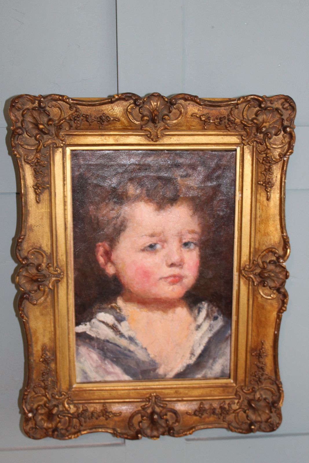 Early 20th Century American Portrait – ‘Sailor Boy Mick’ – Oil On Canvas photo 1350.0