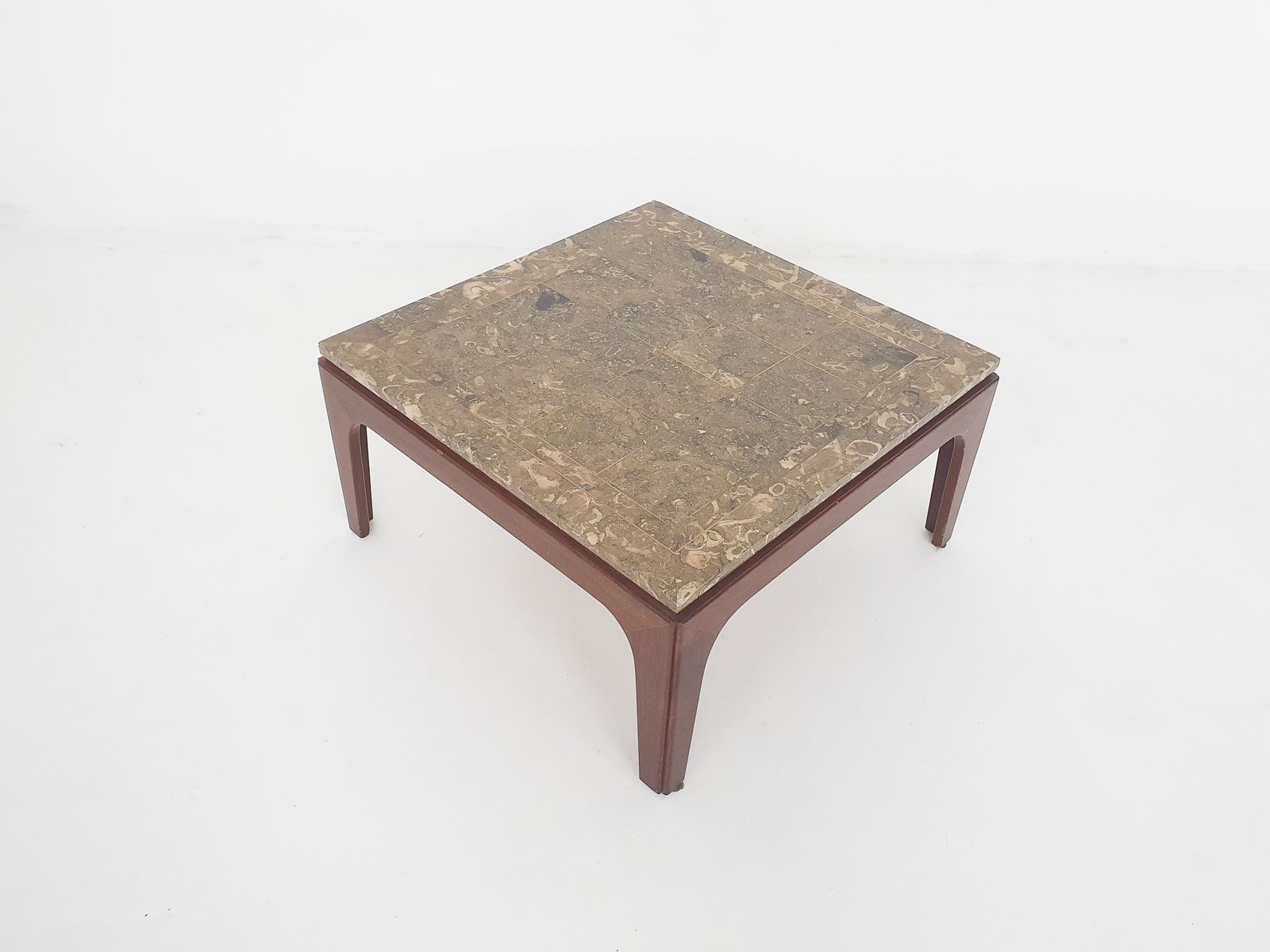 Mid Century Salontafel Met Fossielensteen