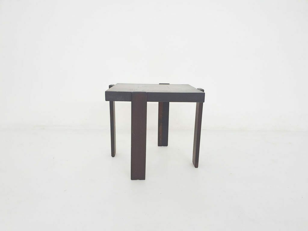 Dark Brown Square Side Table In The Style Of Porada Arredi, 1960's photo furniture