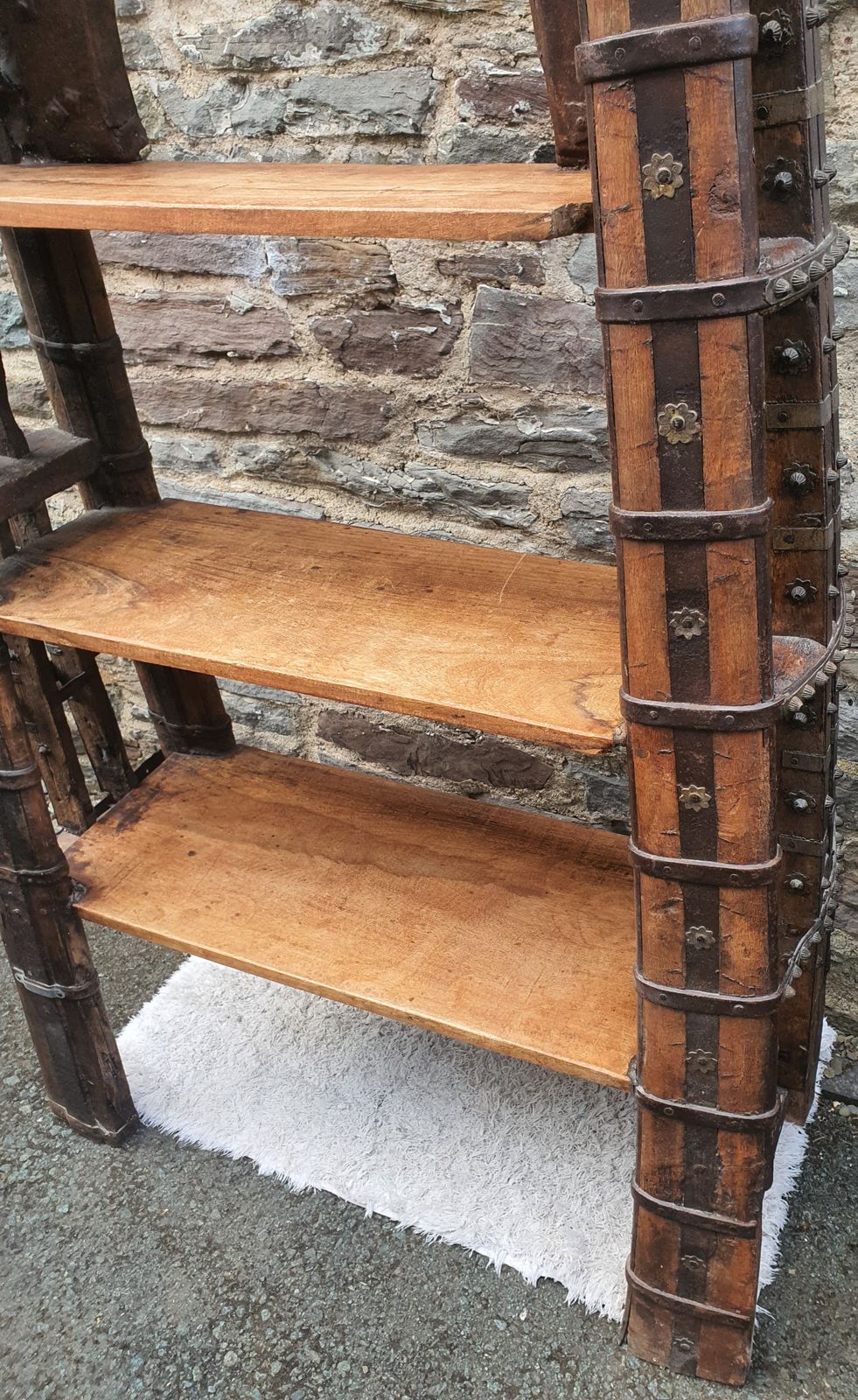 Antique 19th Century Ox Cart Shelf photo Furniture