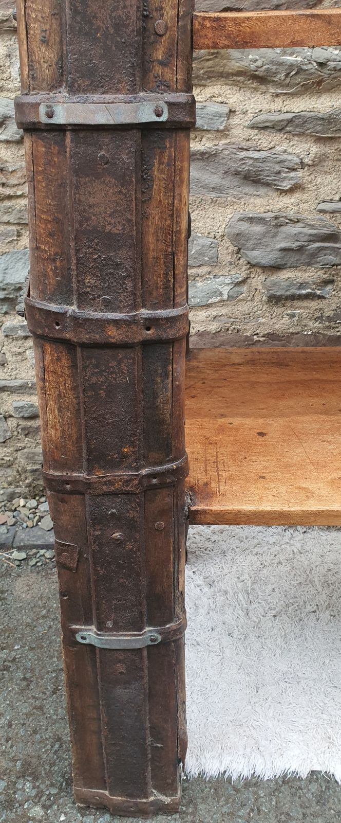 photo furniture Antique 19th Century Ox Cart Shelf