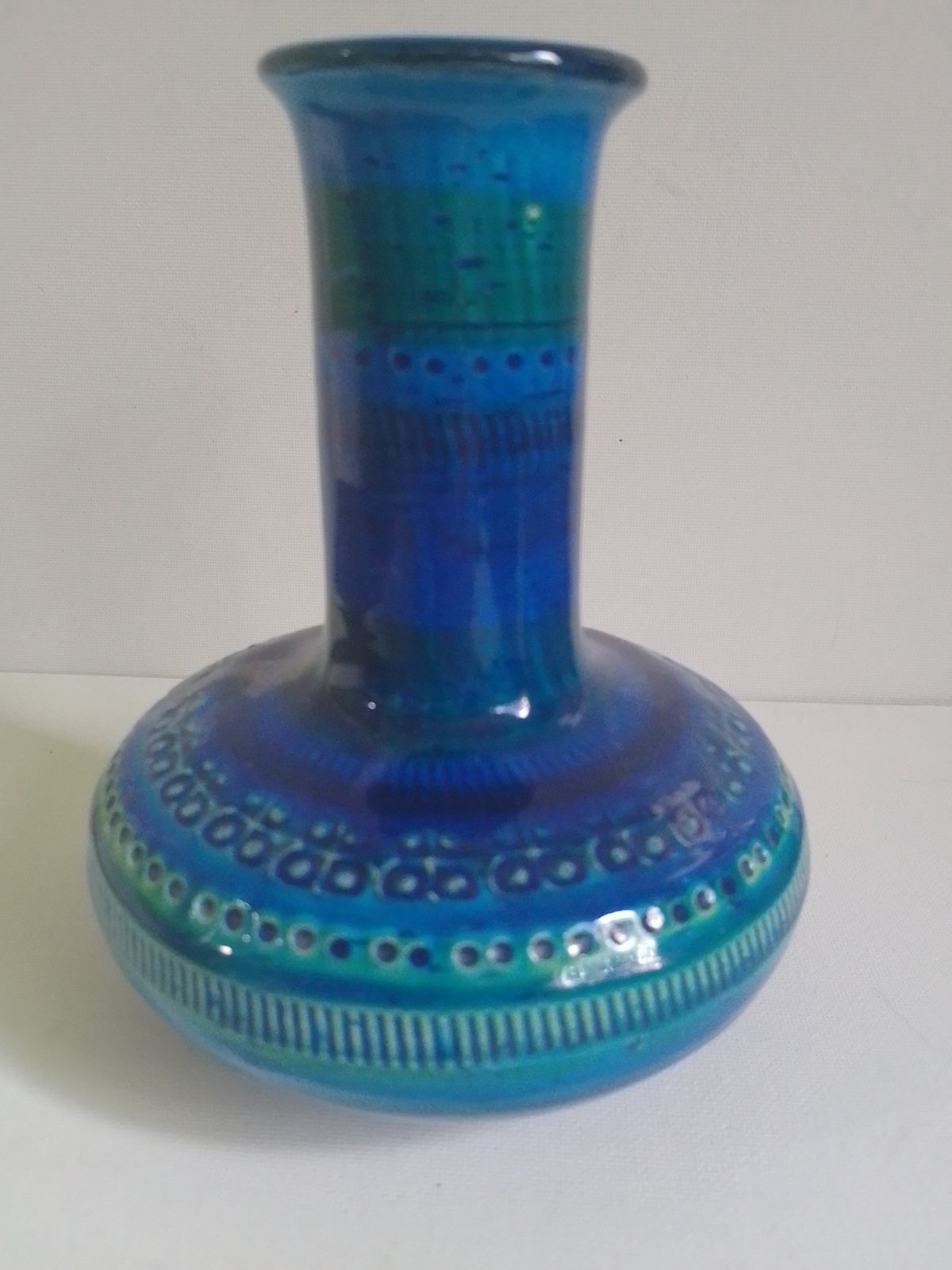 Bitossi Rimini Blue Vase  Designed By Aldo Londi