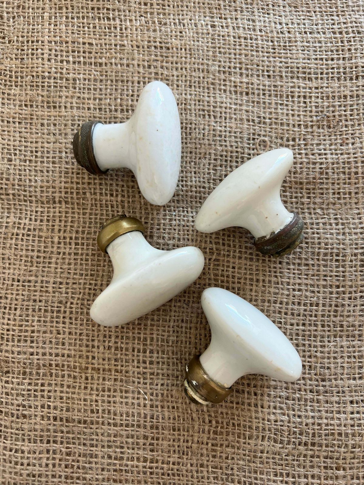 French Ironstone Door Handle   White photo for sale