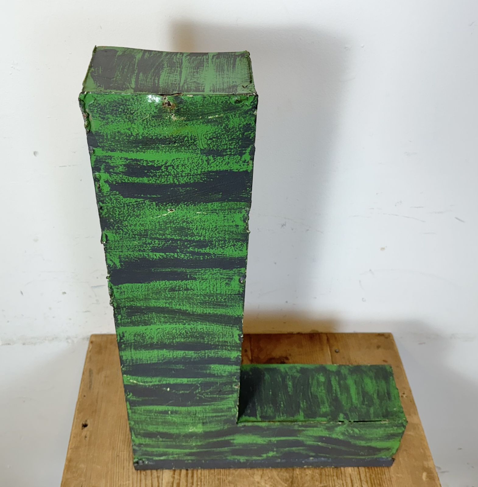 Large Vintage Green Iron Facade Letter L , 1970s photo buy