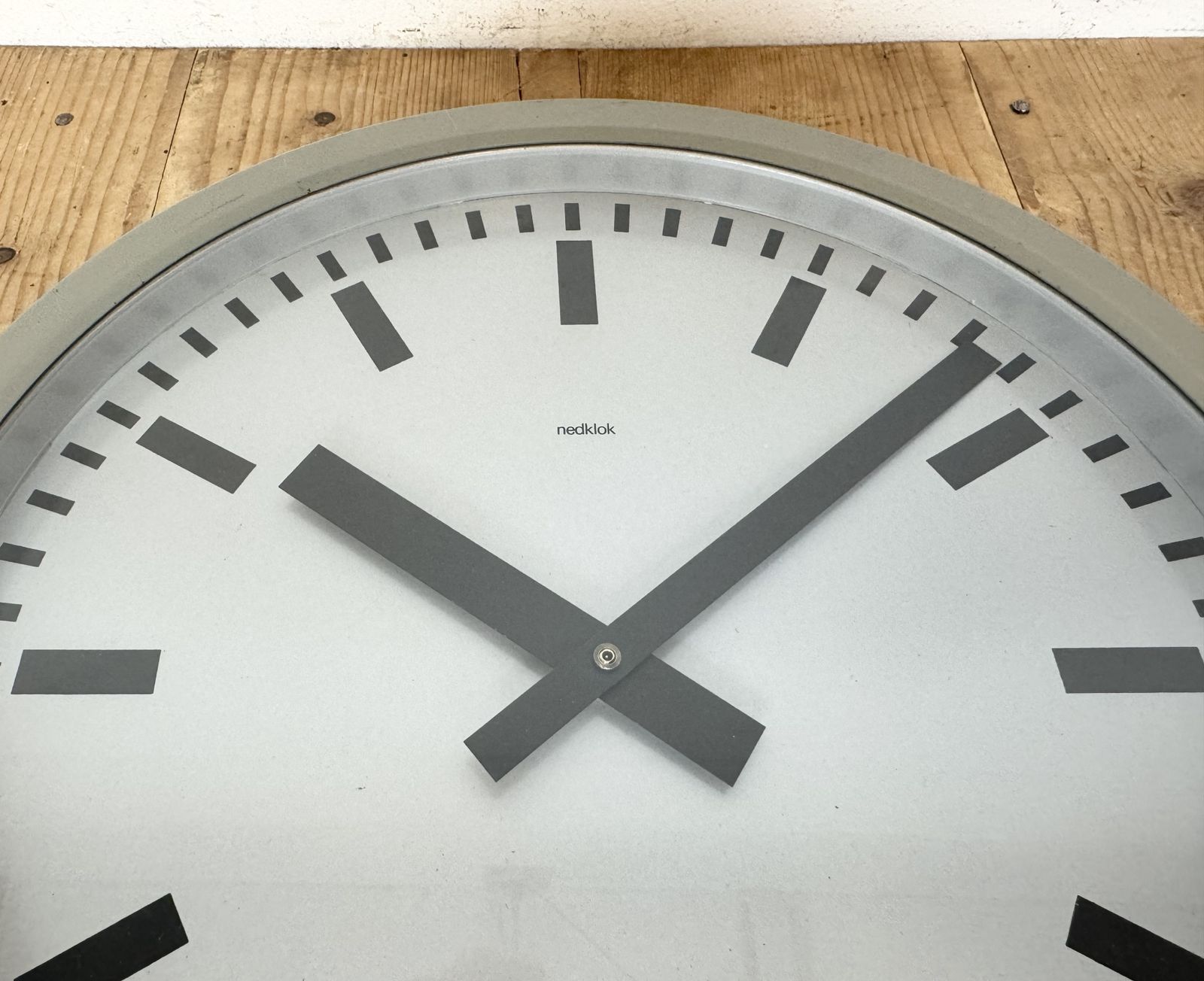 photo buy Grey Industrial Station Wall Clock From Nedklok, 1960