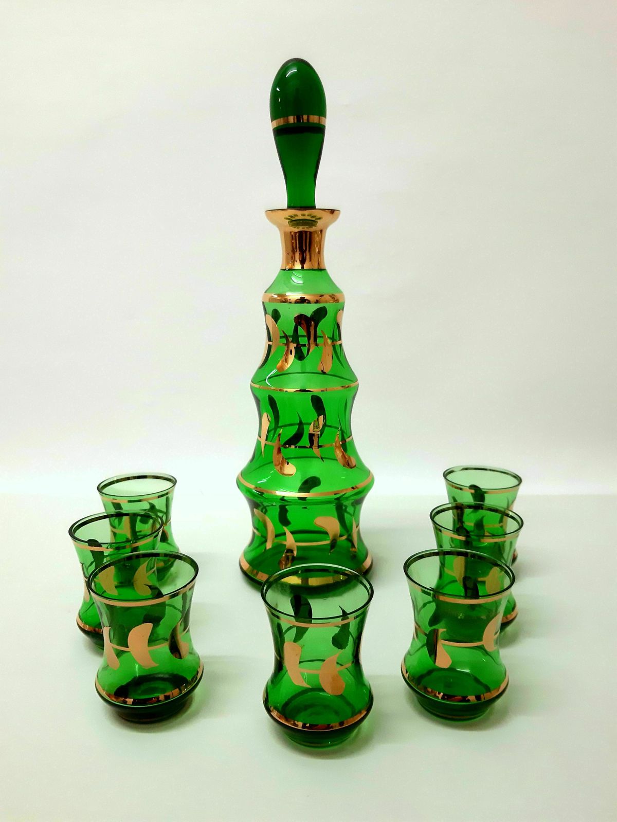 Decanter Set For 6 Prs / Borocrystal photo vintage