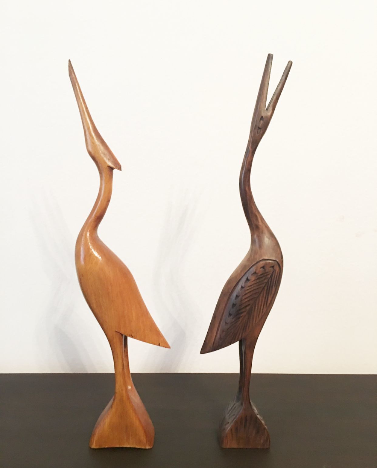 Herons   Two Wooden Statues