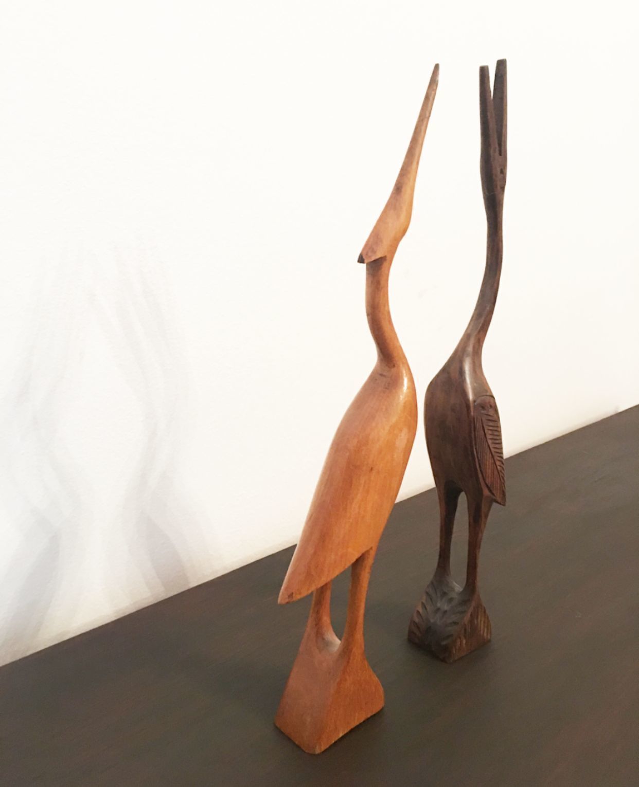 photo furniture Herons   Two Wooden Statues