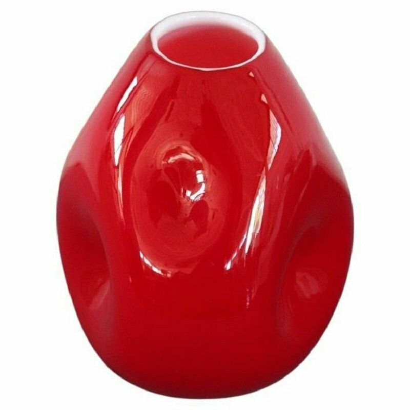 Vintage Italian Reed Vase In Murano Art Glass, 1970s