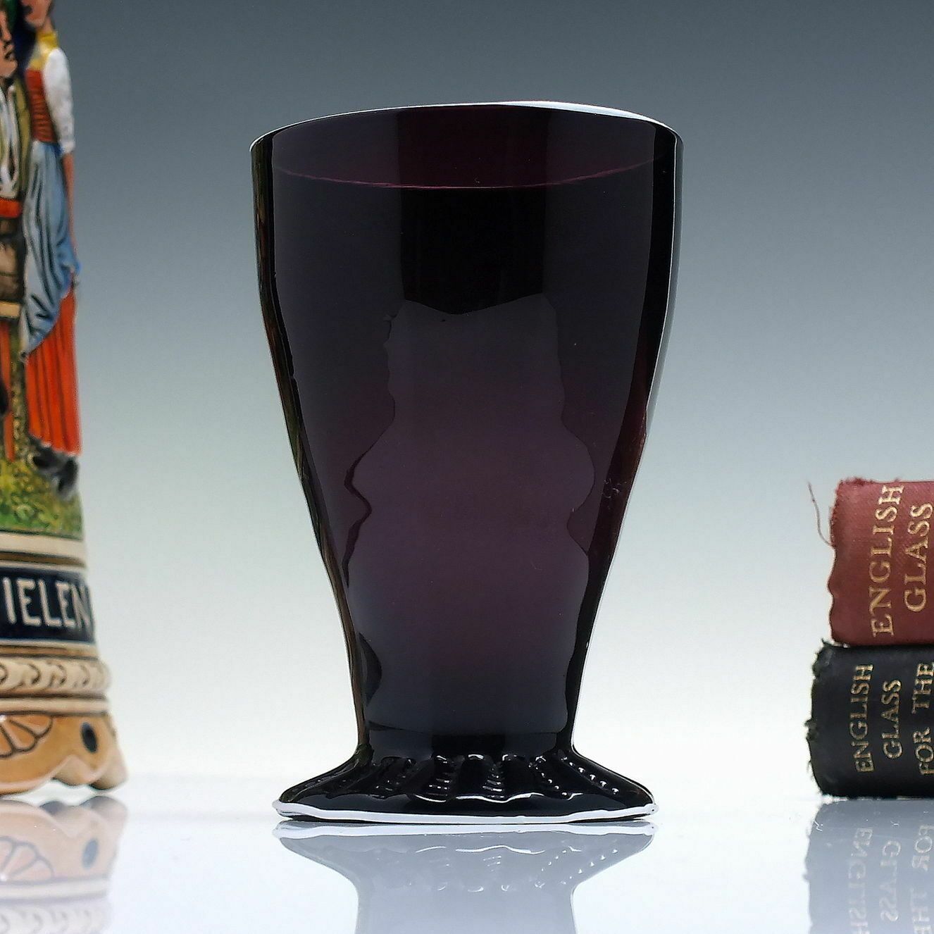 19th Century Amethyst Wine Glass Beaker With Enamelled White Rim C1820