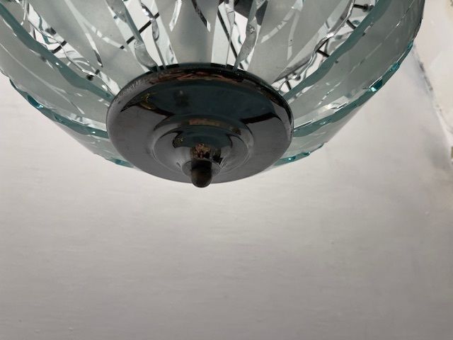 Large Bevelled Glass Sphere By Zero Quattro For Fontana Arte 1970’s photo buy