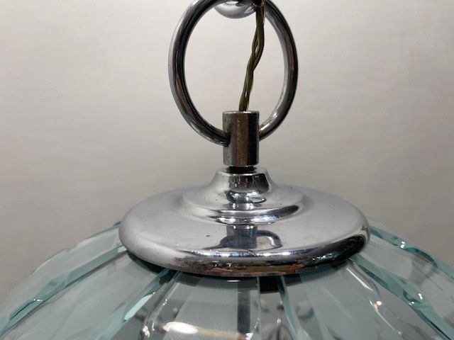 photo vintage Large Bevelled Glass Sphere By Zero Quattro For Fontana Arte 1970’s