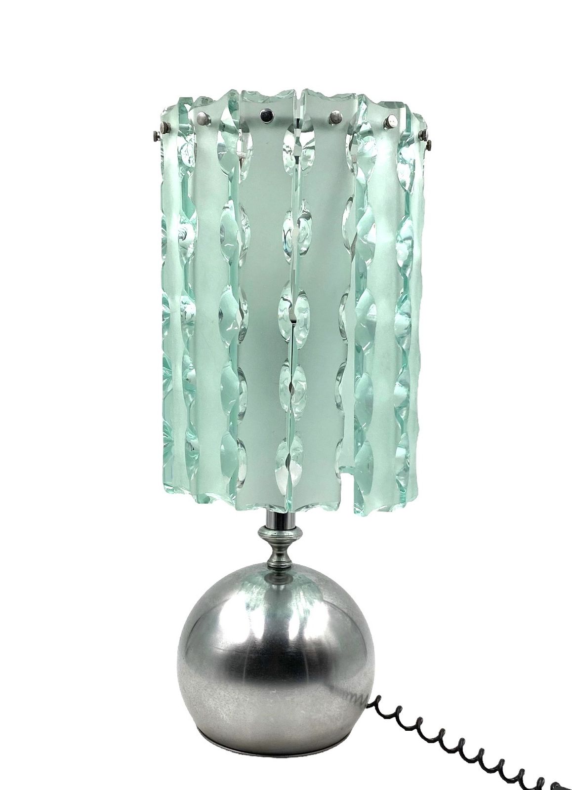 photo vintage Max Ingrand, Molded Glass Table Lamp, Zero Quattro Per Fontana Arte, Italy Circa 1970