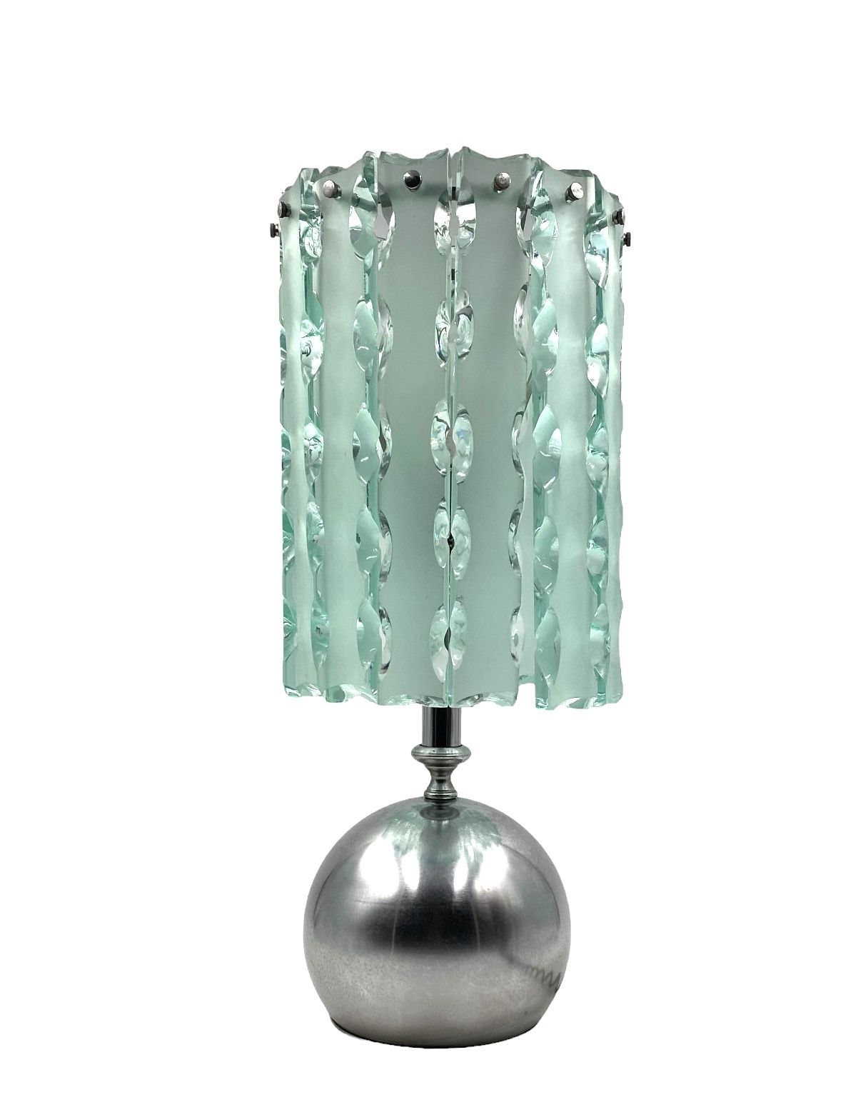 Max Ingrand, Molded Glass Table Lamp, Zero Quattro Per Fontana Arte, Italy Circa 1970