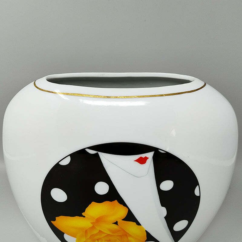 1970s Gogeous Porcelain Vase By R. Ortol For Limoges. Made In France photo vinterior