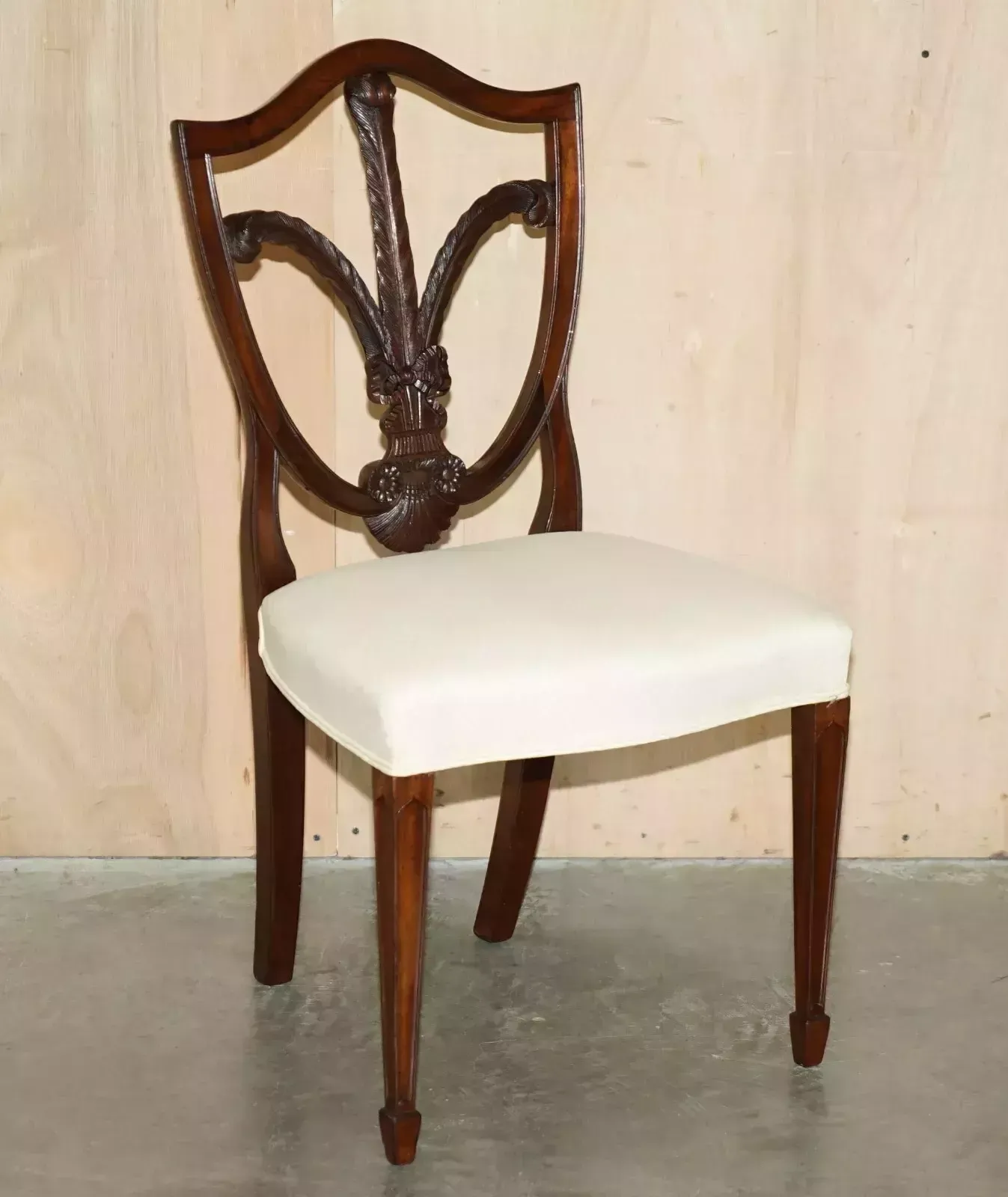 Fine Pair Of Antique Victorian George Hepplewhite Prince Of Wales Side Chairs photo furniture