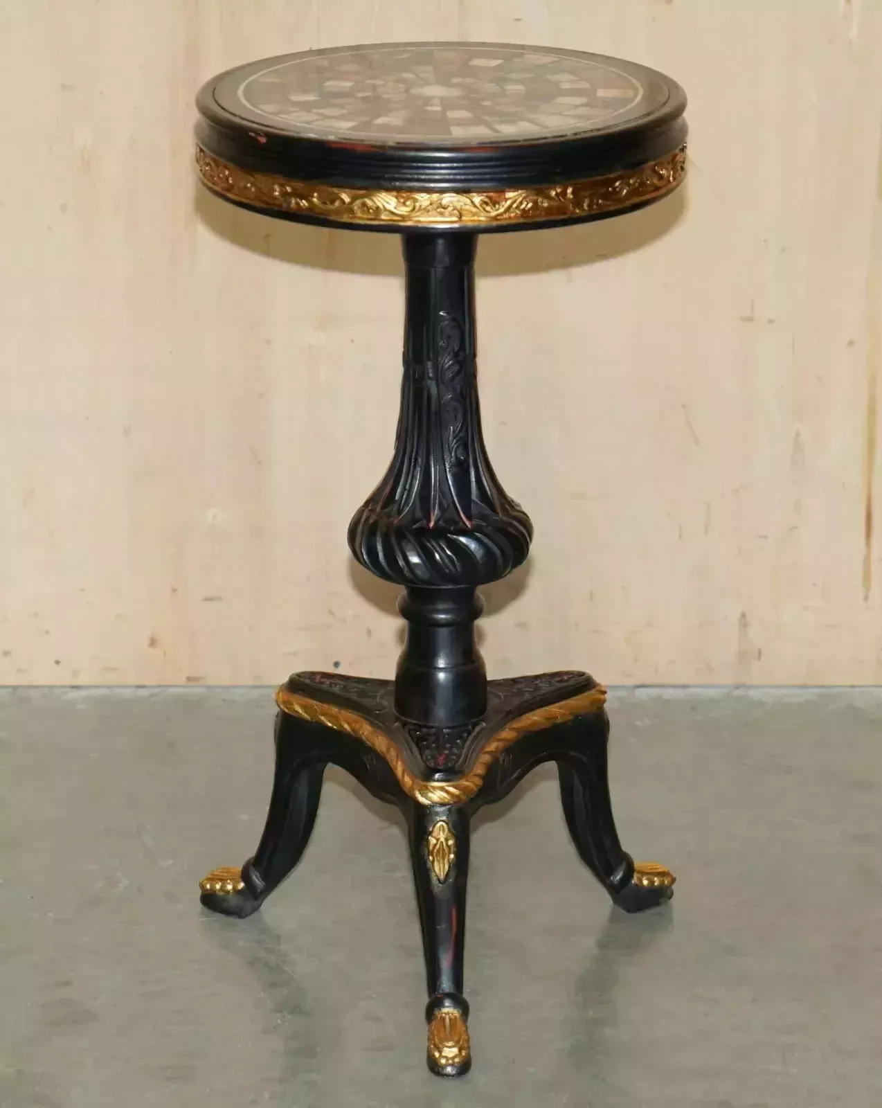 Pair Of Vintage French Side Tables One With A Specimen Pietra Dura Marble Top photo for sale