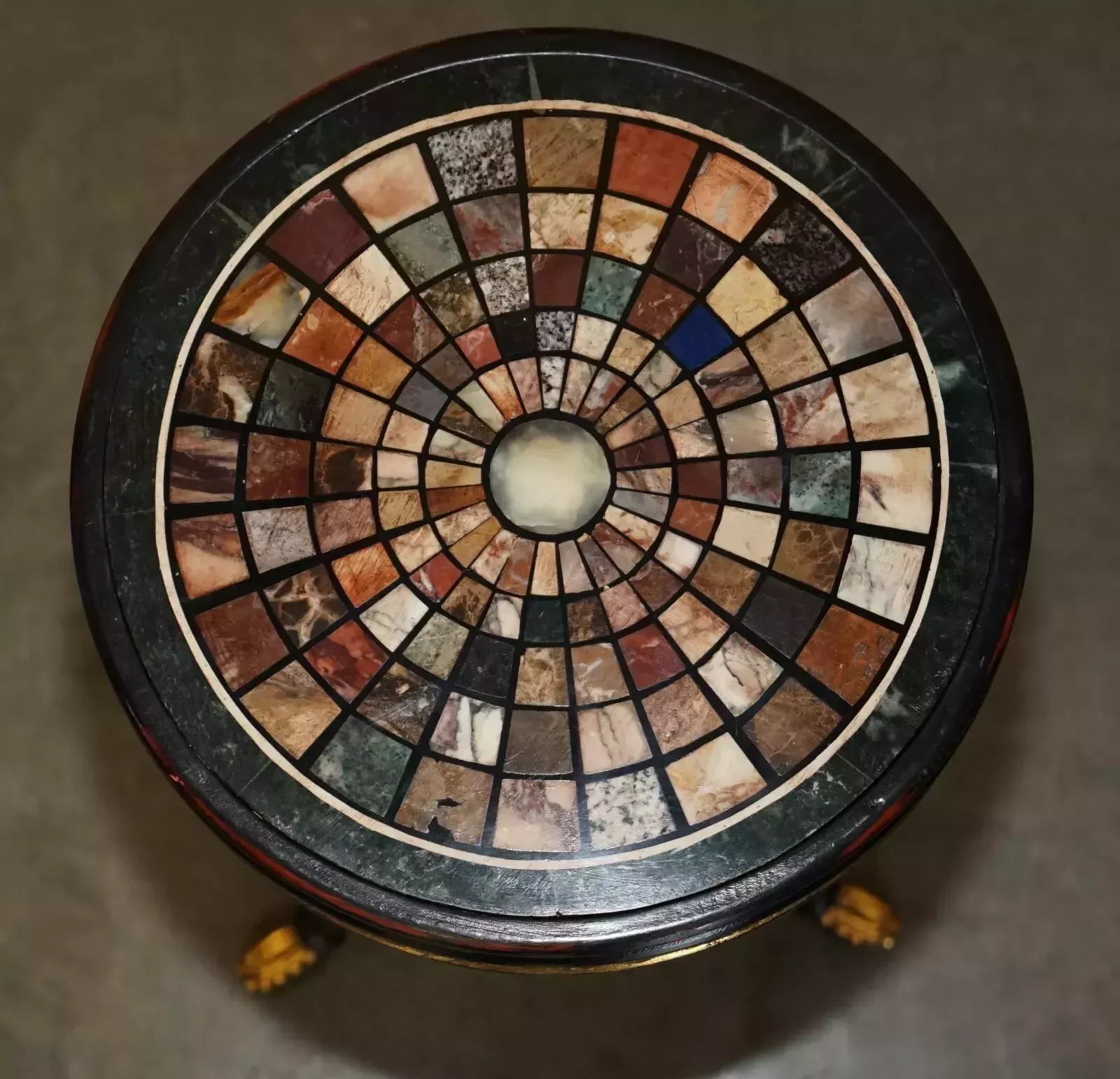 Pair Of Vintage French Side Tables One With A Specimen Pietra Dura Marble Top photo 3950.0