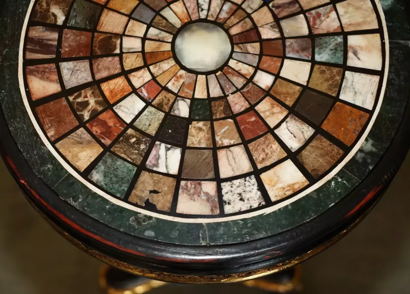Pair Of Vintage French Side Tables One With A Specimen Pietra Dura Marble Top photo vintage