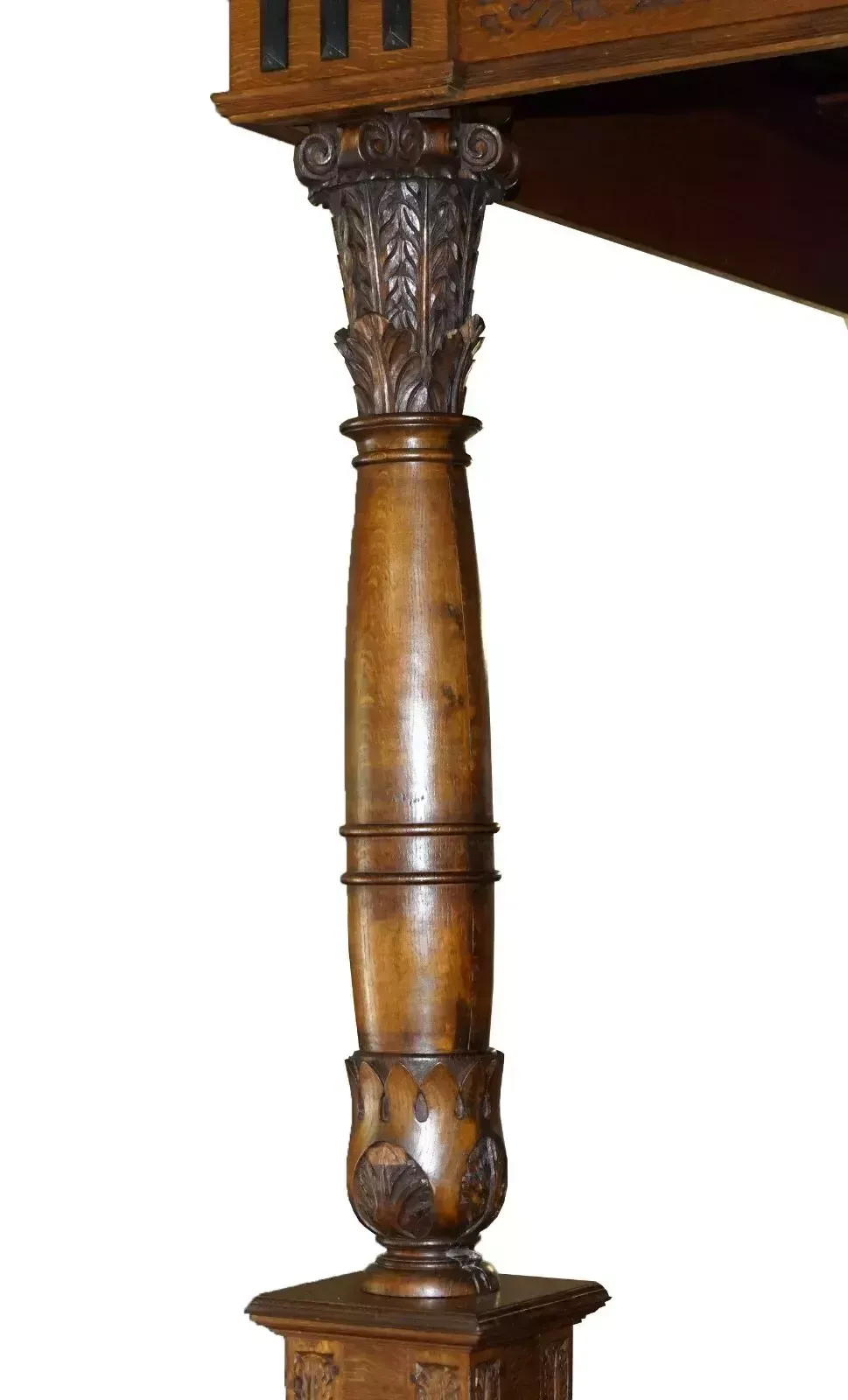 Monumental 3 Meter Emperor Antique Circa 1880 Carved English Burr Oak Tester Bed photo 60000.0