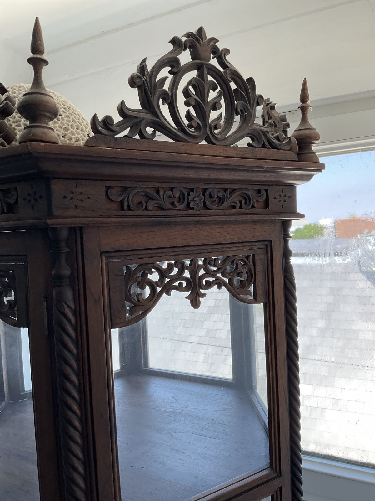 Handcrafted Display Cabinet Wood/Glass From Thailand photo furniture