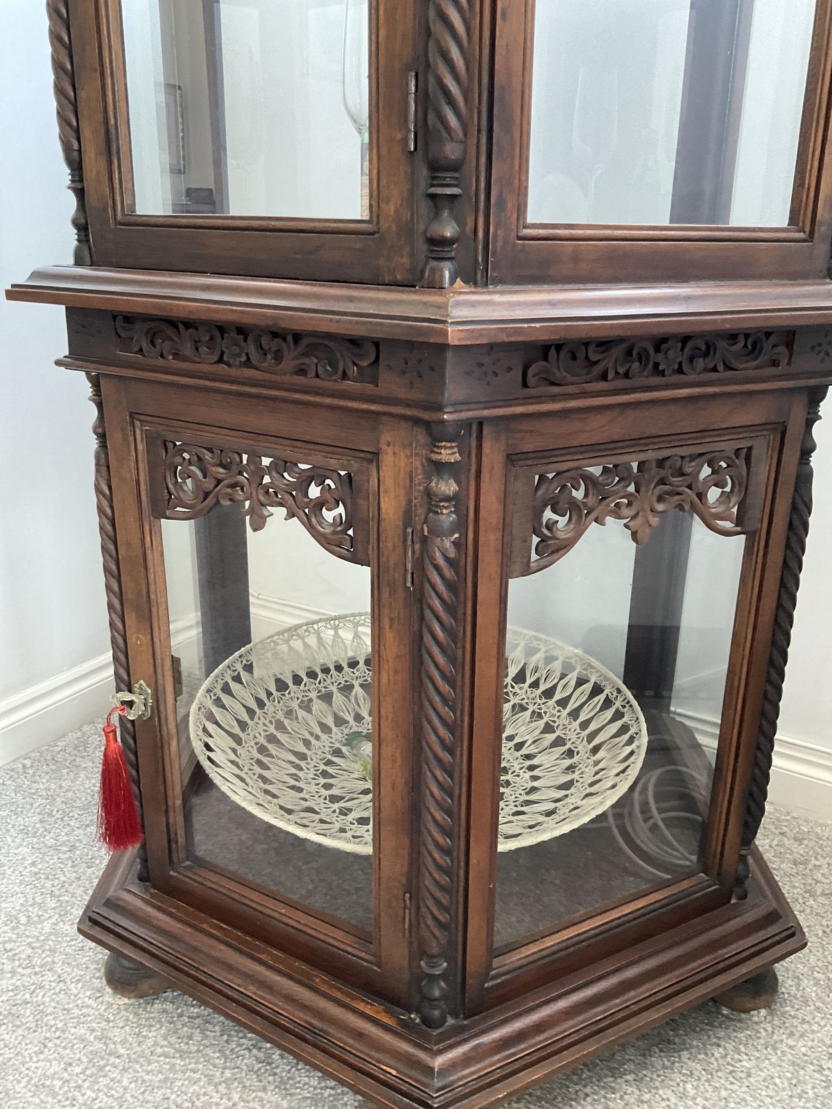 Handcrafted Display Cabinet Wood/Glass From Thailand photo Furniture