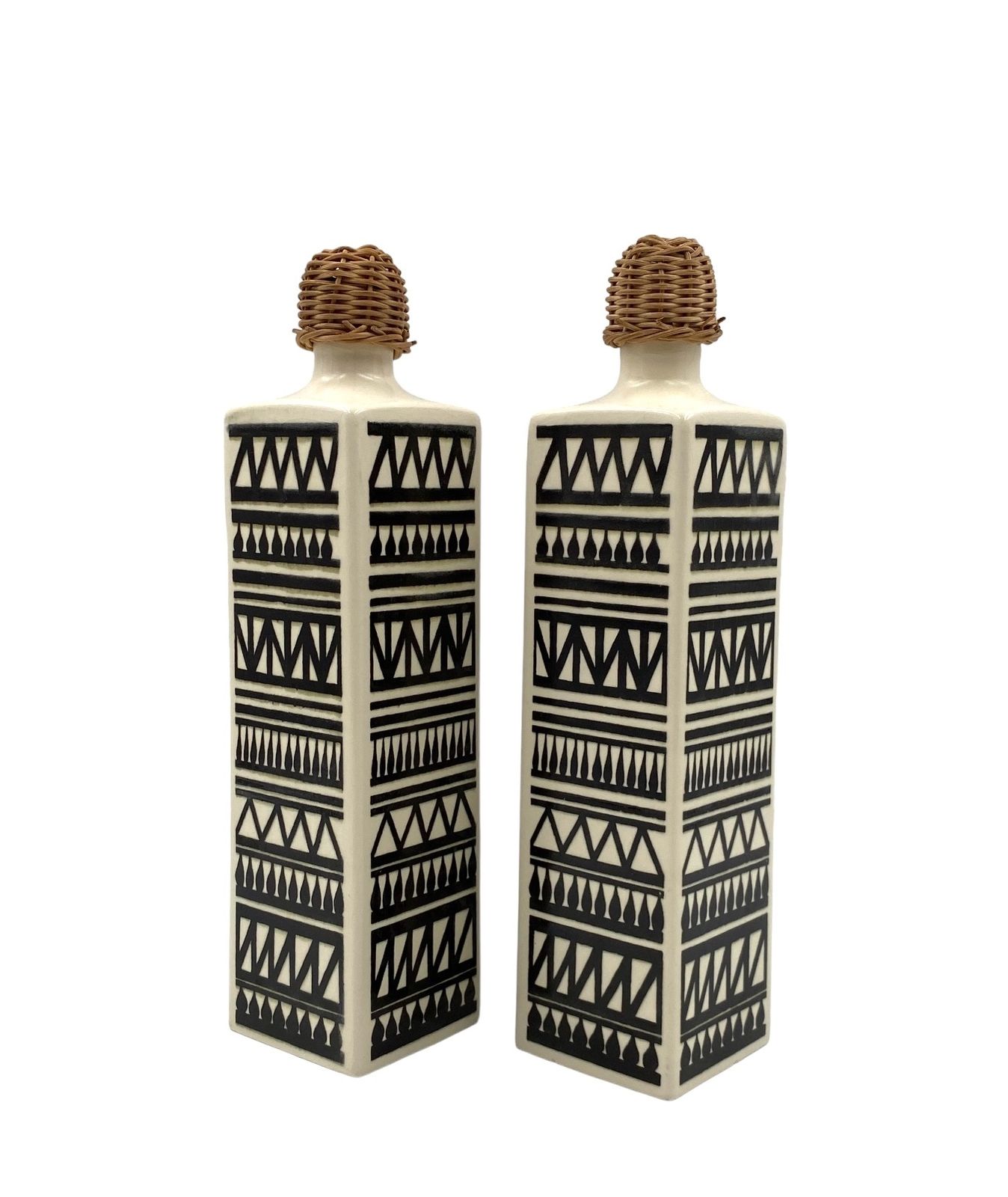 photo vintage Mid Century Set Of 2 Ceramic Bottles, Staffel Limburg Germany, 1960s