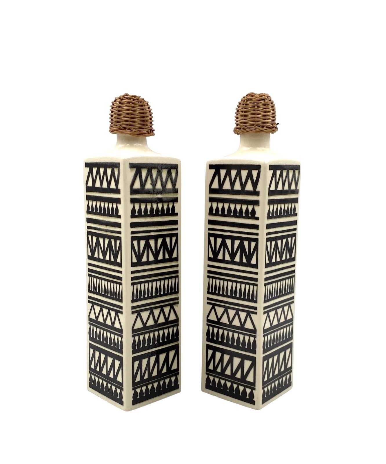 Mid Century Set Of 2 Ceramic Bottles, Staffel Limburg Germany, 1960s