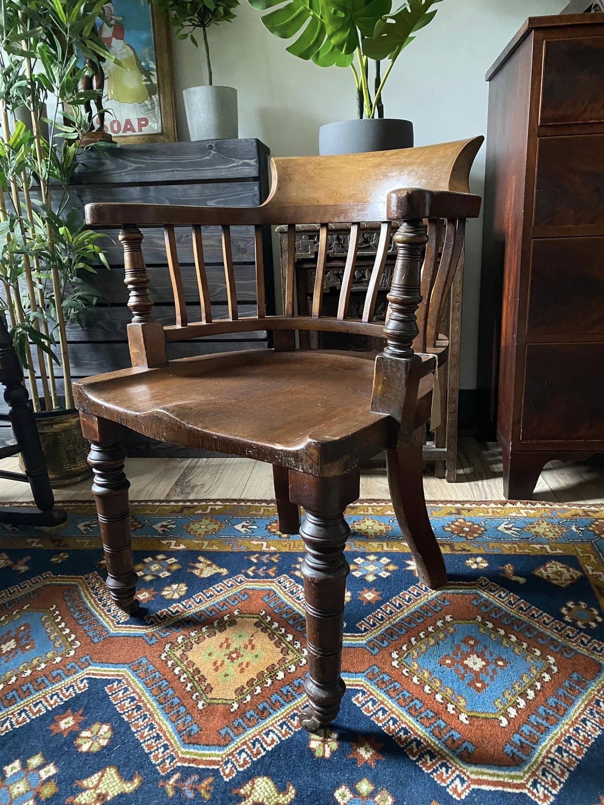 Stunning Antique Mahogany Desk Chair photo for sale