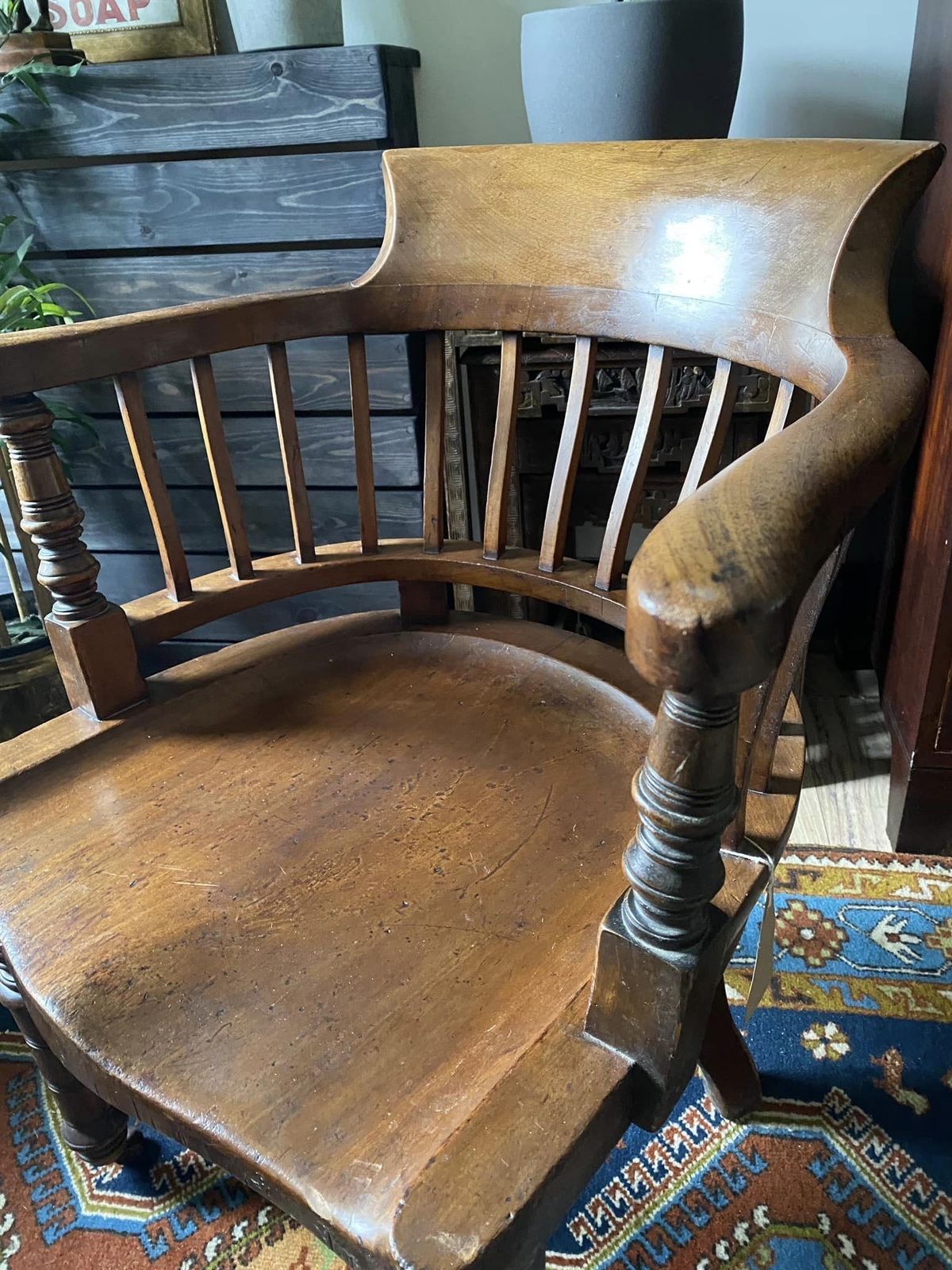 Stunning Antique Mahogany Desk Chair photo vintage