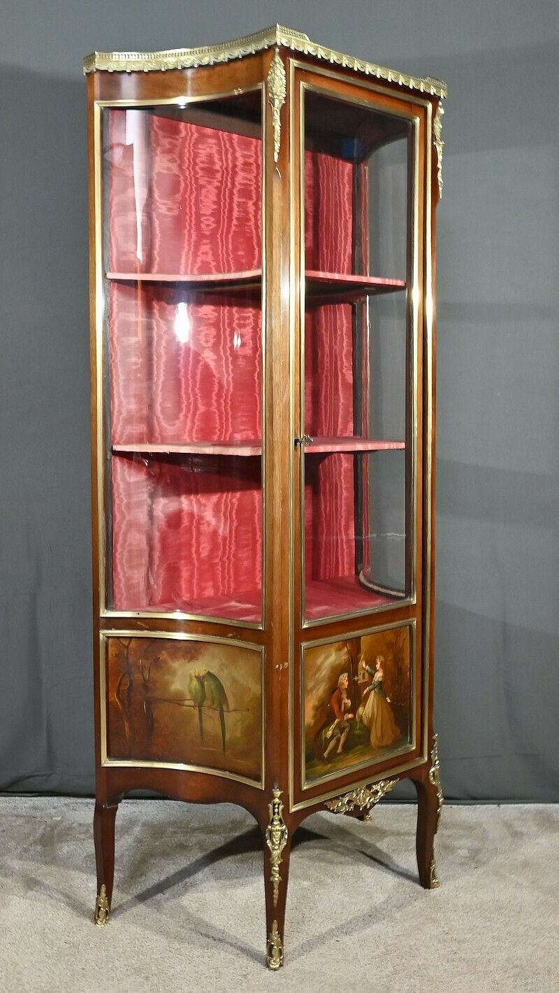 Mahogany Display Case, Transition Style Louis XV Louis XVI – Part 1 Of The 20th Century photo for sale
