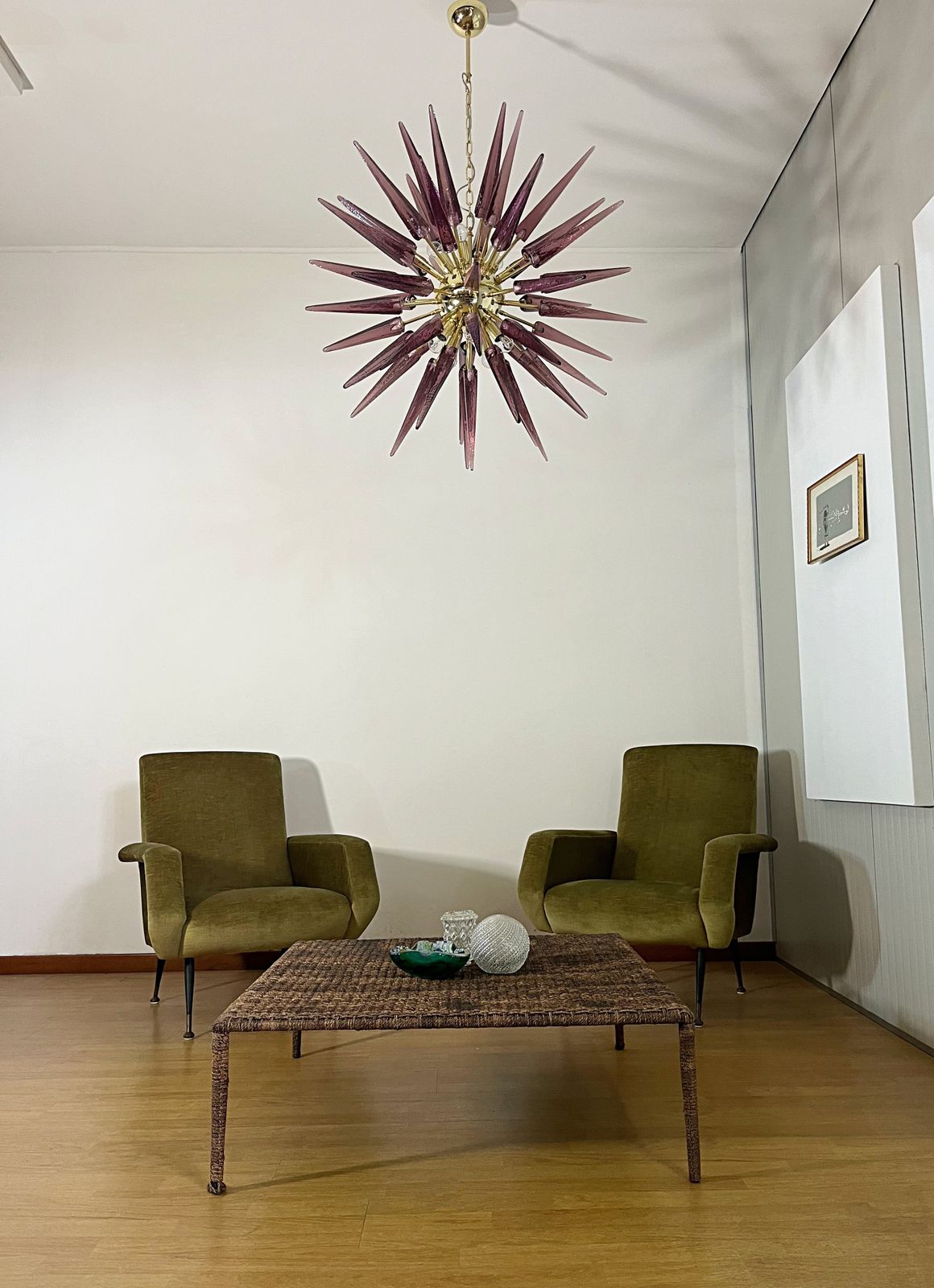 Exceptional Murano Amethyst Glass Sputnik Chandelier   51 Glasses photo 1840.0