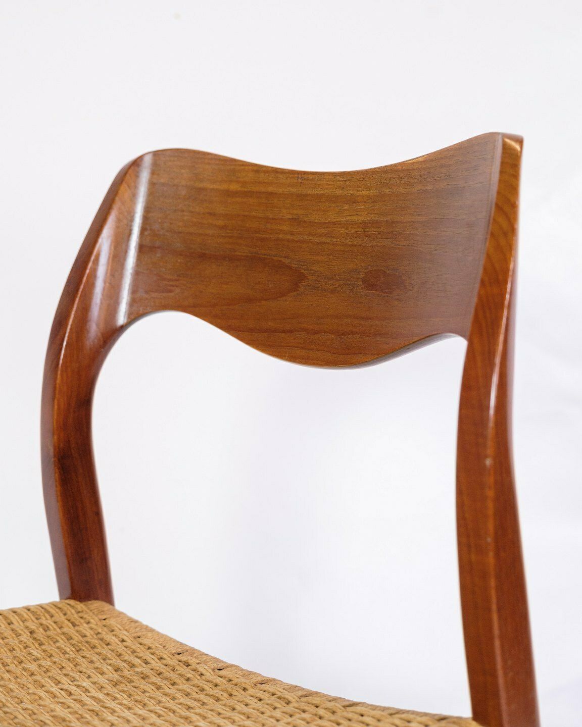 Set Of 4 Dining Chairs Model 71 In Teak & Paper Wicker By Niels O. Møller From 1960s photo 2980.0