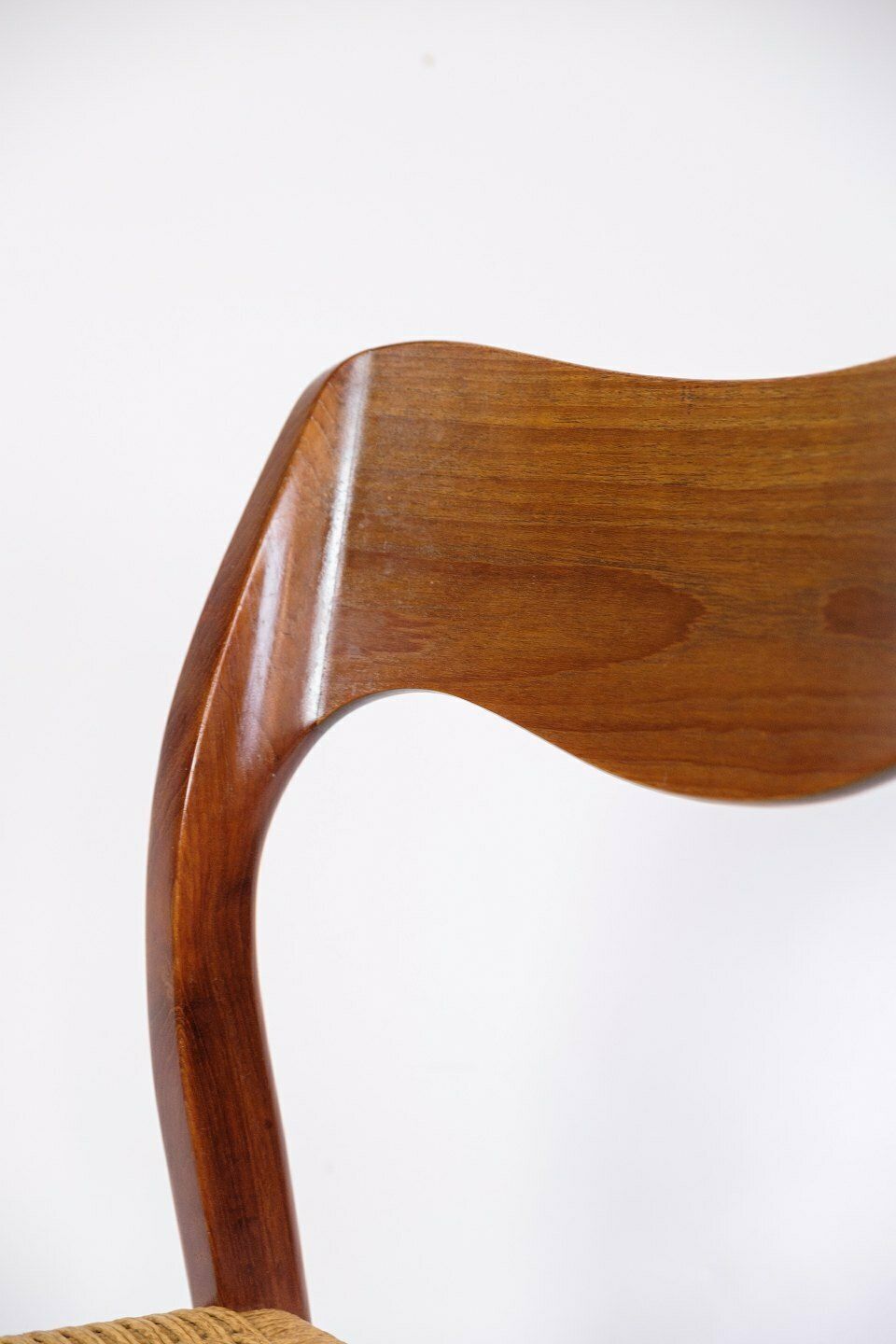 Set Of 4 Dining Chairs Model 71 In Teak & Paper Wicker By Niels O. Møller From 1960s photo vinterior