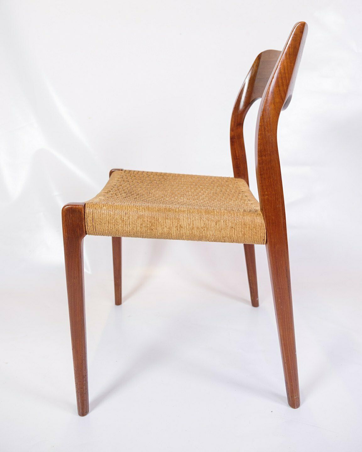 Set Of 4 Dining Chairs Model 71 In Teak & Paper Wicker By Niels O. Møller From 1960s photo buy