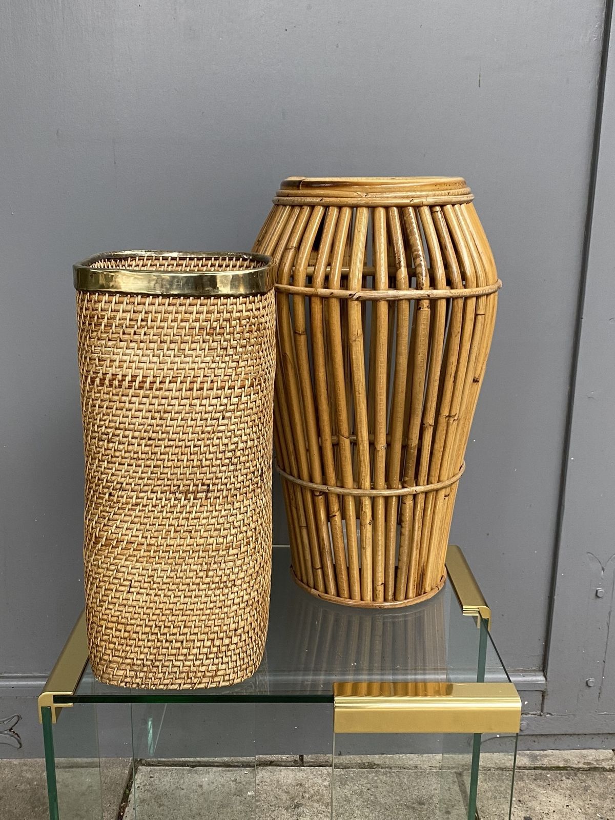 photo buy Italian Bamboo Umbrella Stand / Cane Stand Attributed To Franco Albini For  Vittorio Bonacina, 1970s