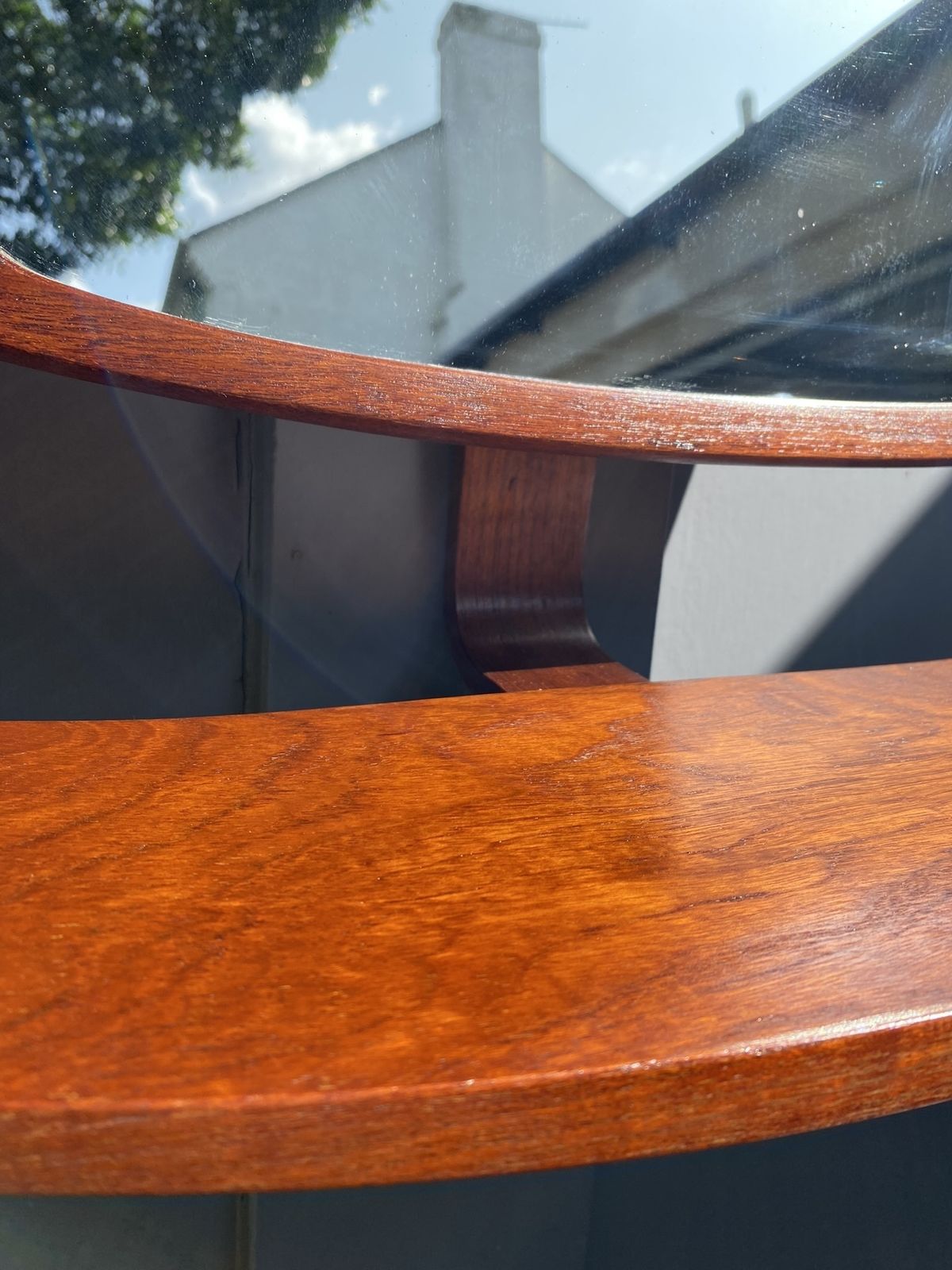 Mid Century Teak Wall Mirror, Made By ‘Idg’ International Designers Group, Denmark, 1960s photo for sale