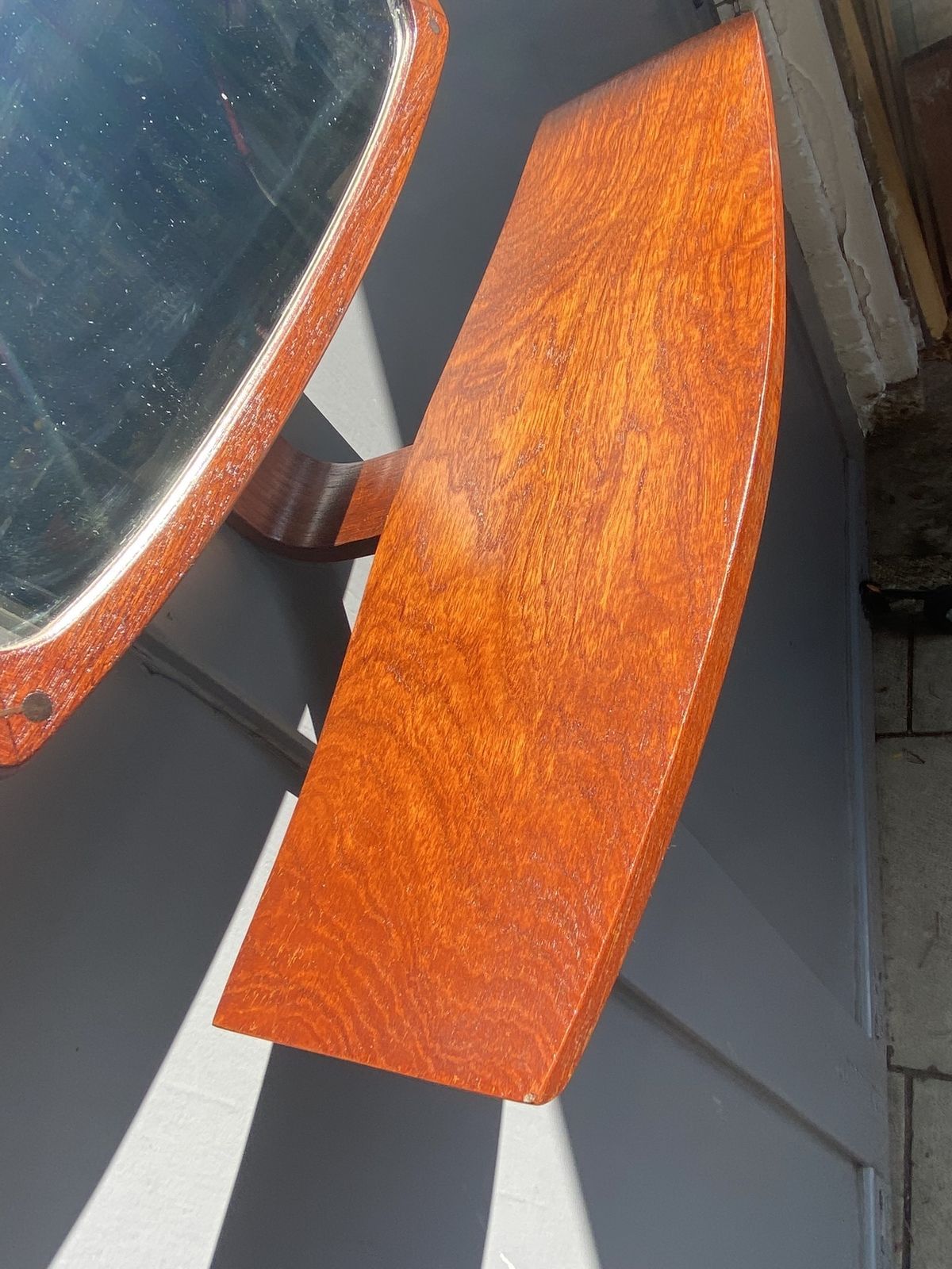 photo for sale Mid Century Teak Wall Mirror, Made By ‘Idg’ International Designers Group, Denmark, 1960s