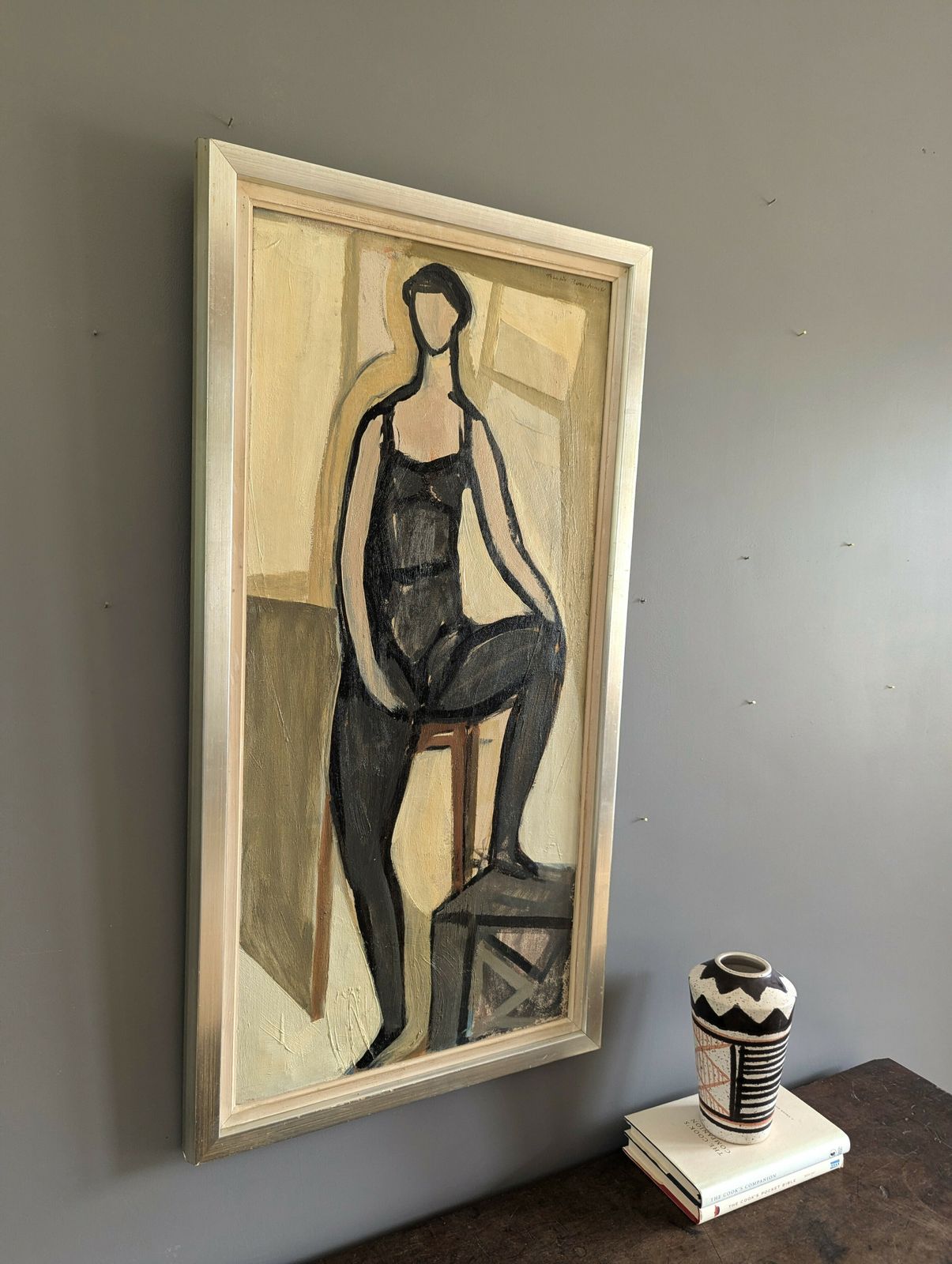 Pose  Oil Painting, 1950s, Modernist photo Art