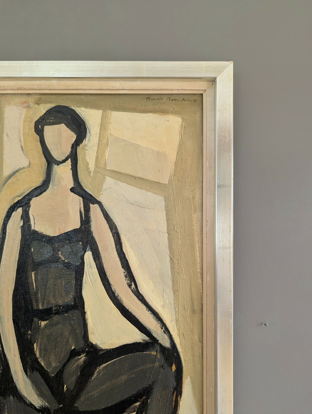 photo furniture Pose  Oil Painting, 1950s, Modernist