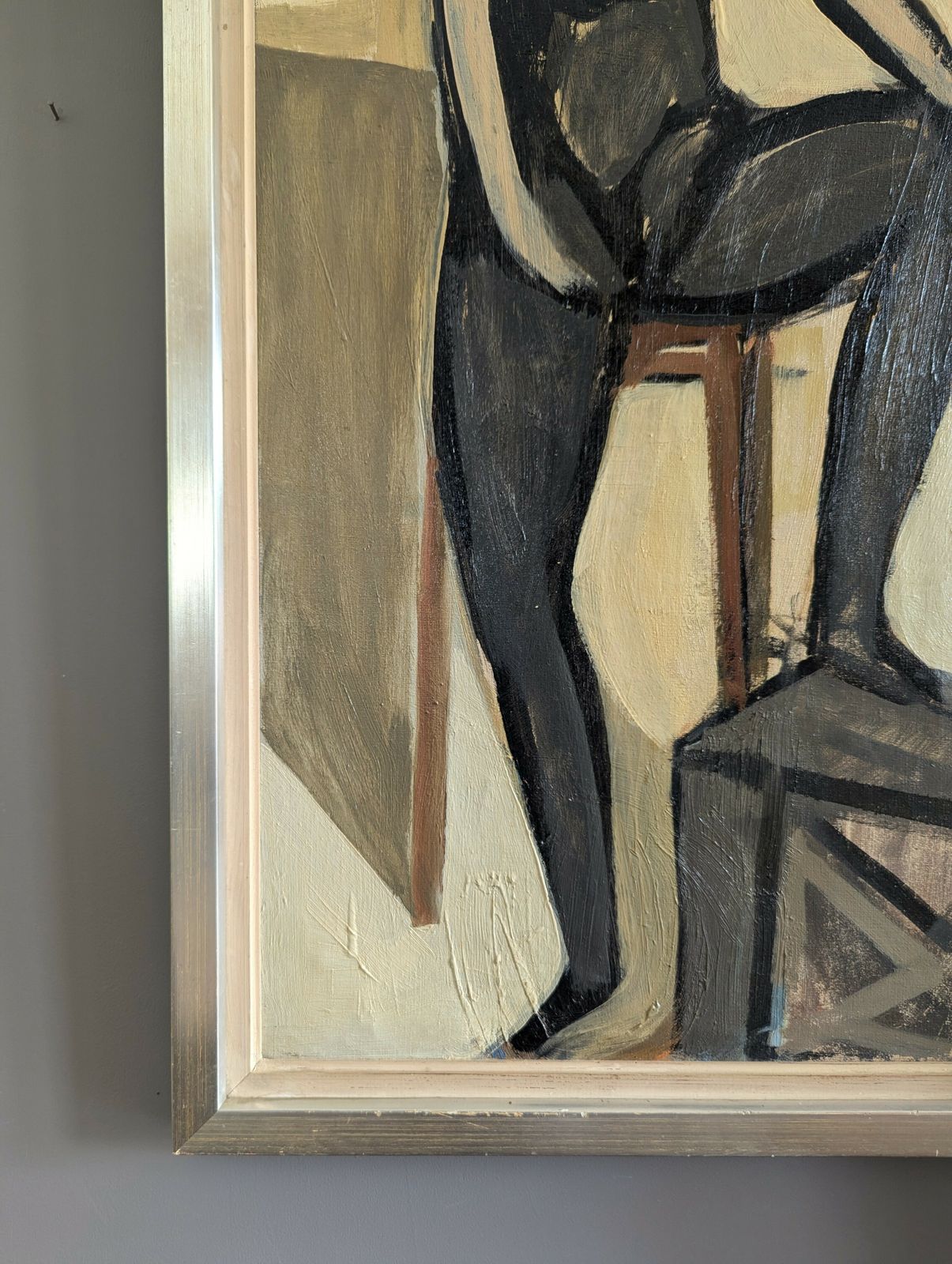 photo for sale Pose  Oil Painting, 1950s, Modernist