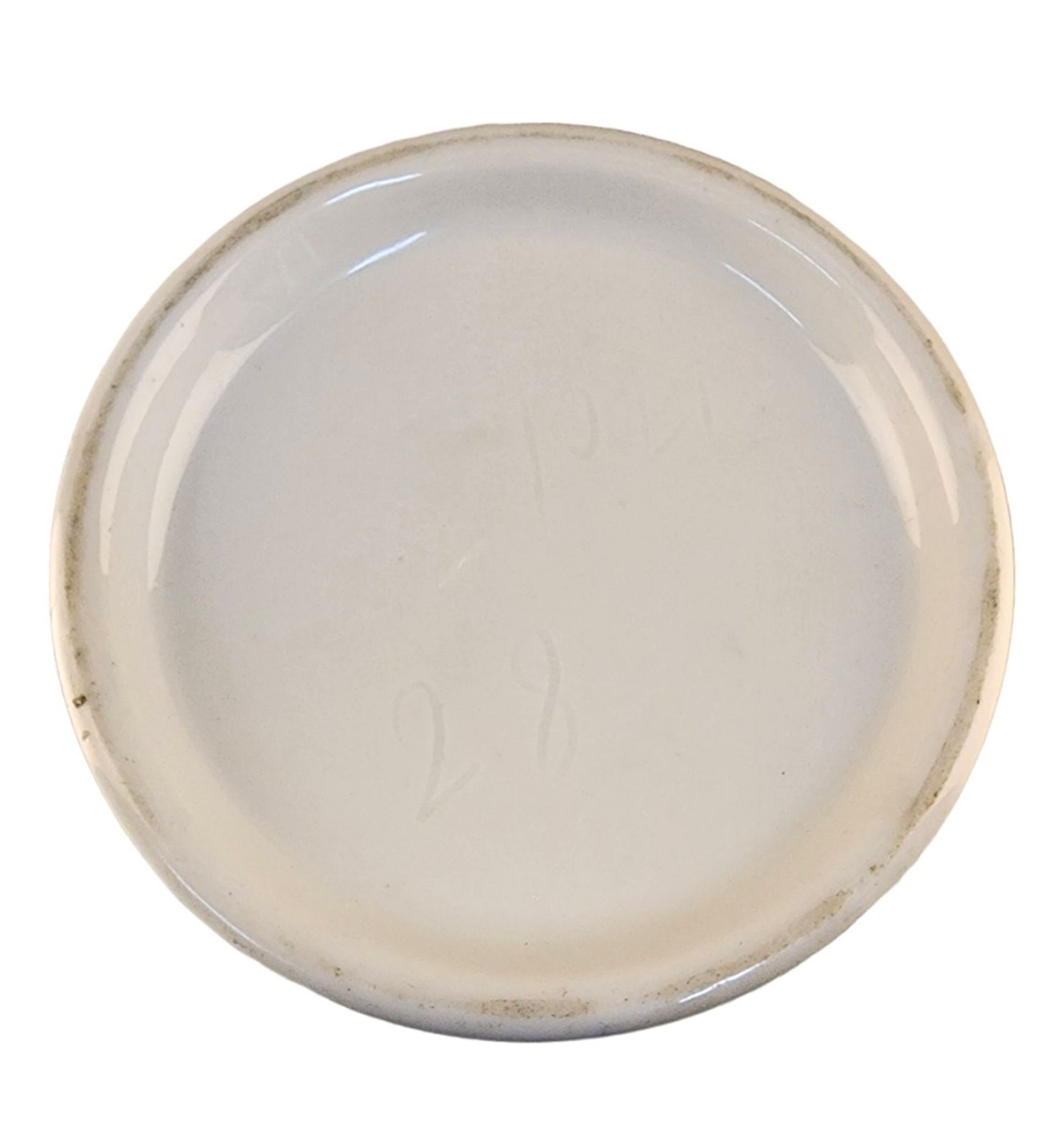 Late 18th Century French Glazed Porcelain Apothecary/Pharmacy Jar With Lid   'Ext: Aloës S:' photo Home Decor