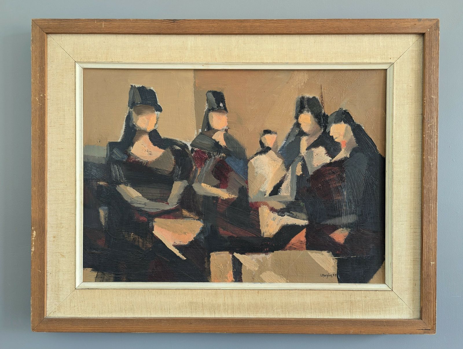 Senoritas  Oil Painting, 1950s