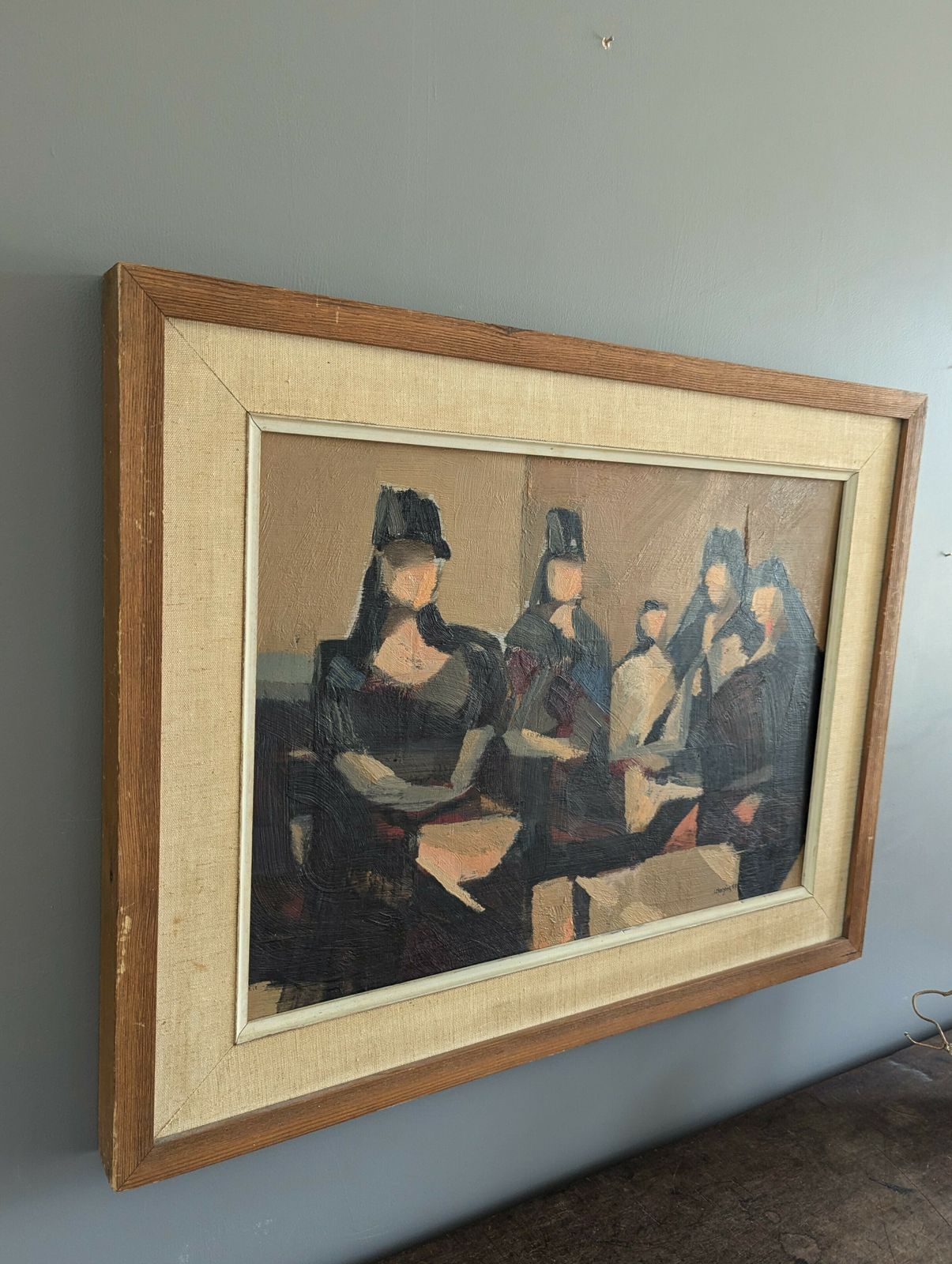 Senoritas  Oil Painting, 1950s photo for sale