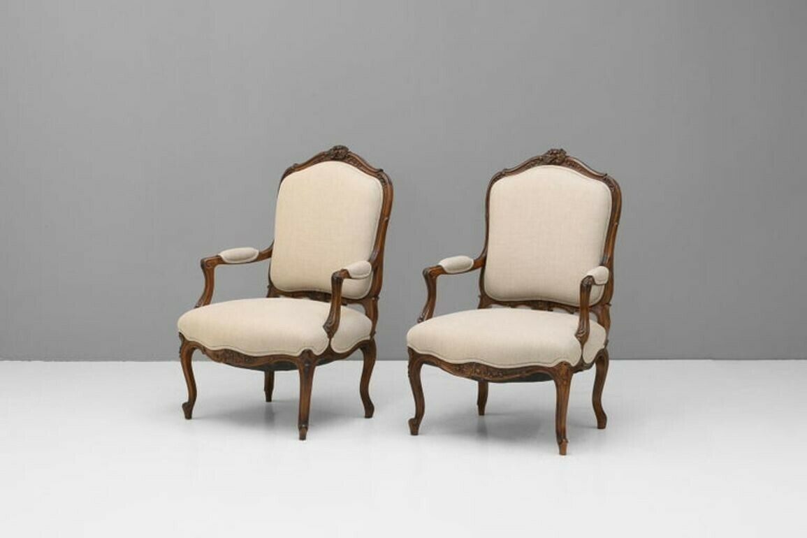 Pair Of French Rosewood Open Armchairs photo for sale