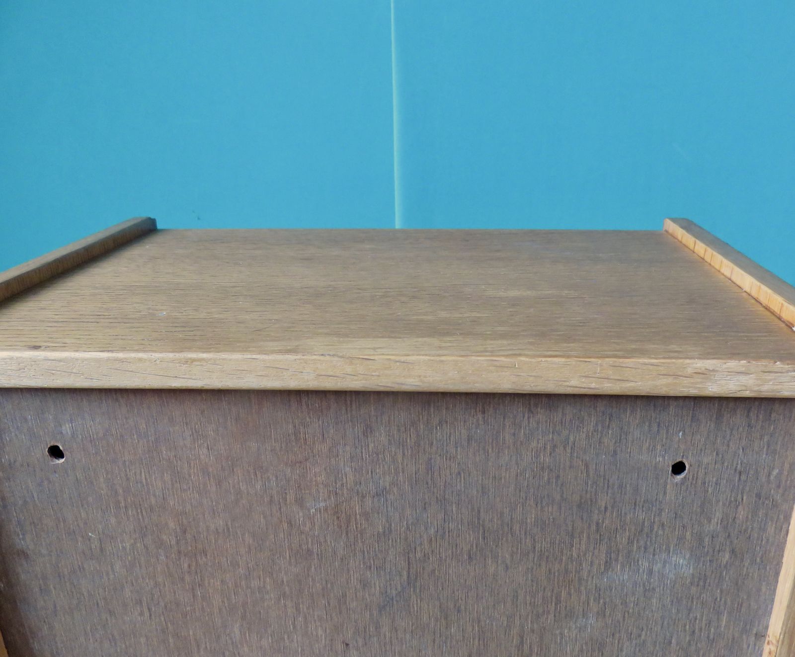 photo furniture Pair Of Wall Mounted Elm Bedside Tables. Denmark 1980