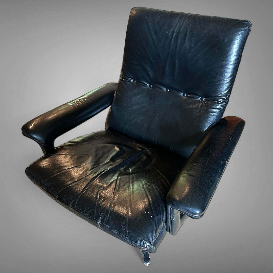 Exceptional Original Mid Century Hans Kaufeld Leather Lounge Chair Circa 1960 photo Furniture