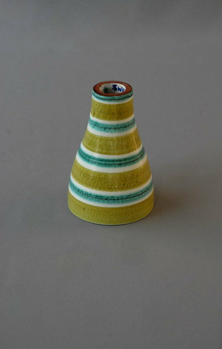 Hand Painted Candlestick By Stig Lindberg For Gustavsberg, Sweden, 1950s photo Home Decor